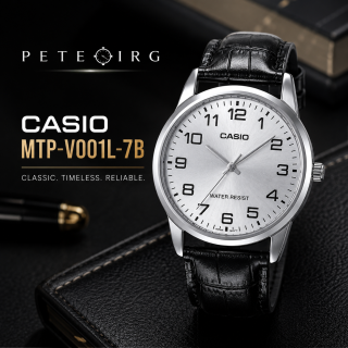 Casio Black Leather Quartz Men's Watch - MTP-V001L-7BUDF